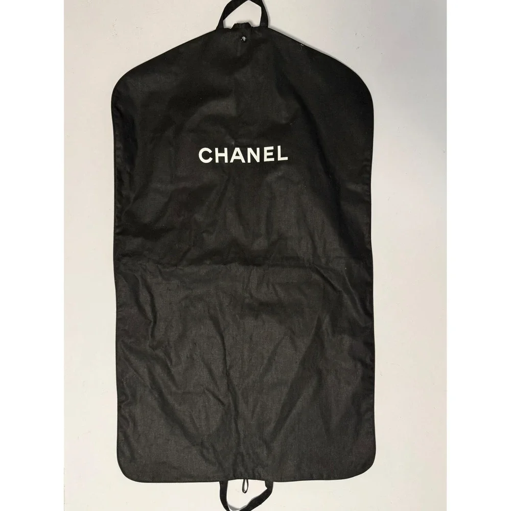Chanel Black Canvas Garment Bag Foldable Travel Suit Cover with Logo 39x23